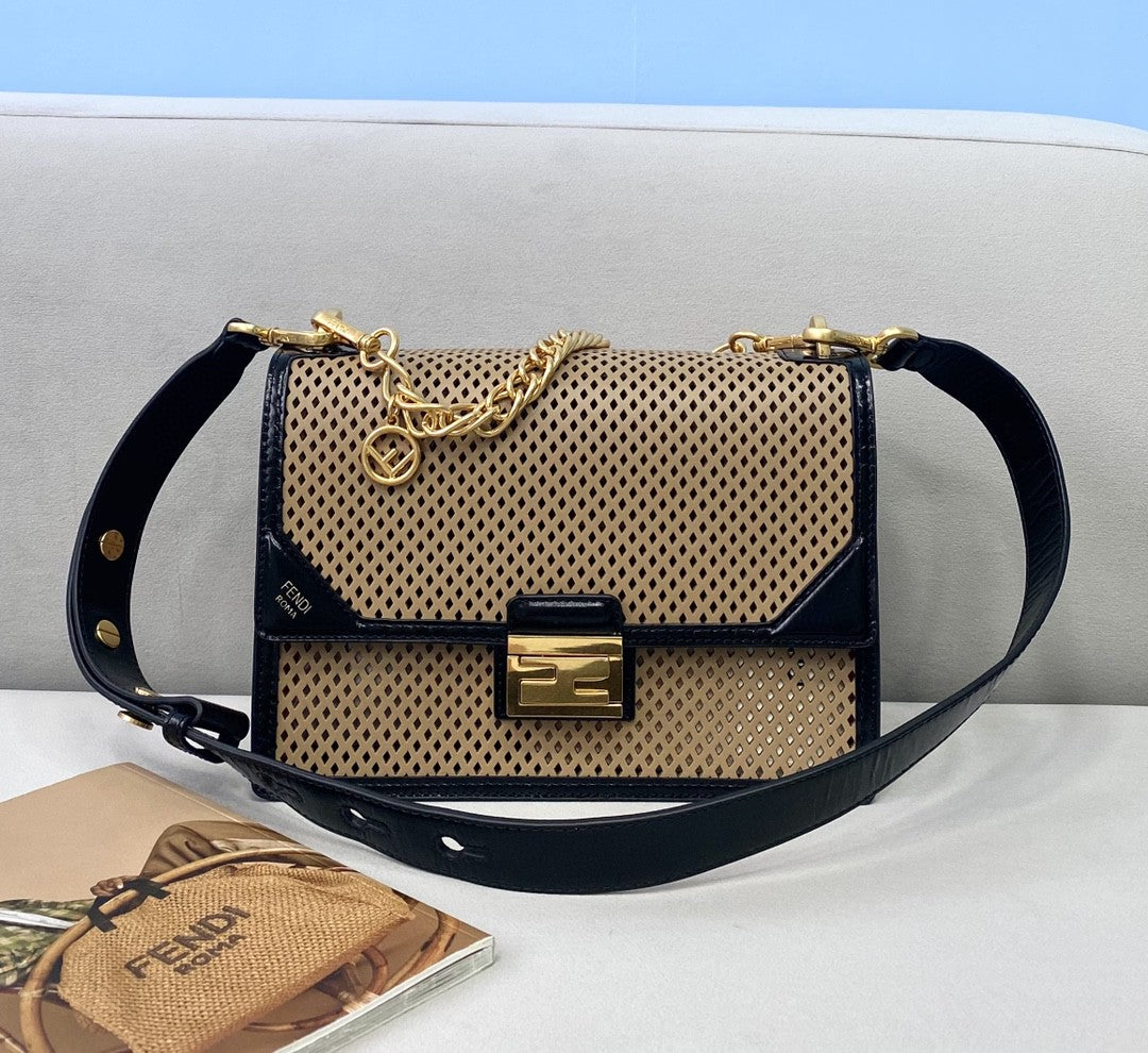 Top QualityTop Quality Medium Kan U Black and Brown Bag For Woman 25cm/10in