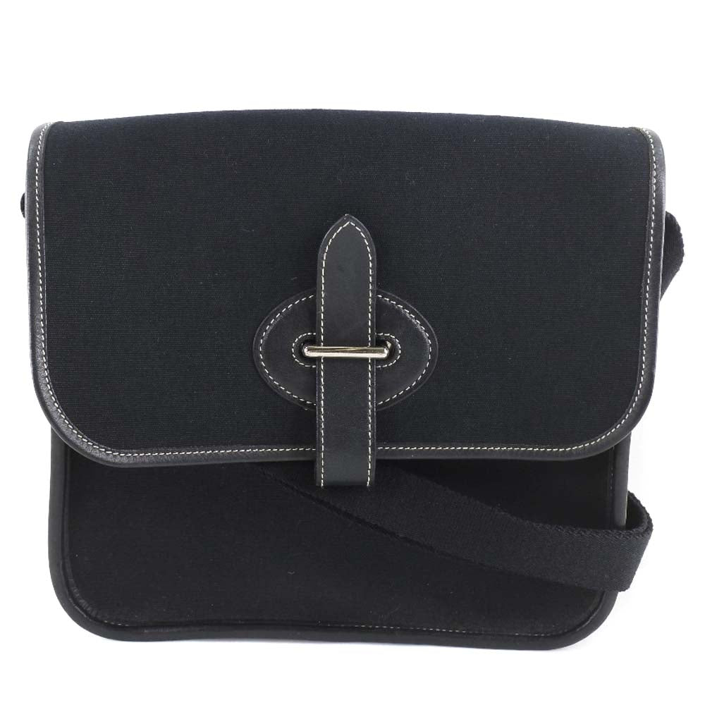 HERMES Shoulder Bag canvas black Buenaben Women  d
