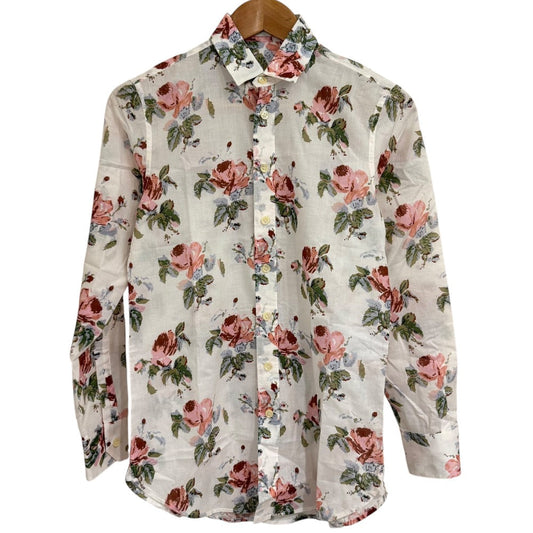 Saint Laurent Paris Flower Print Long Sleeve Shirt