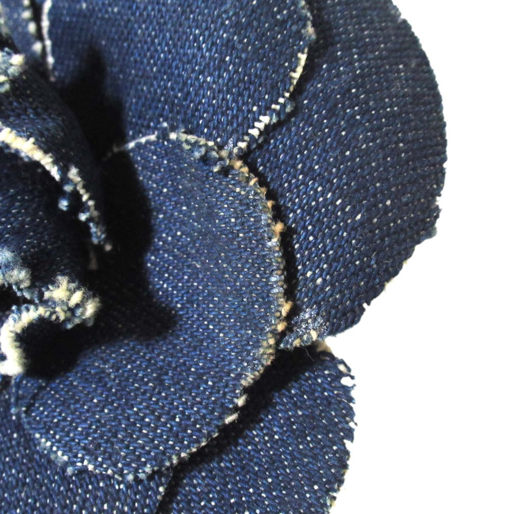 Chanel Camellia Denim Brooch