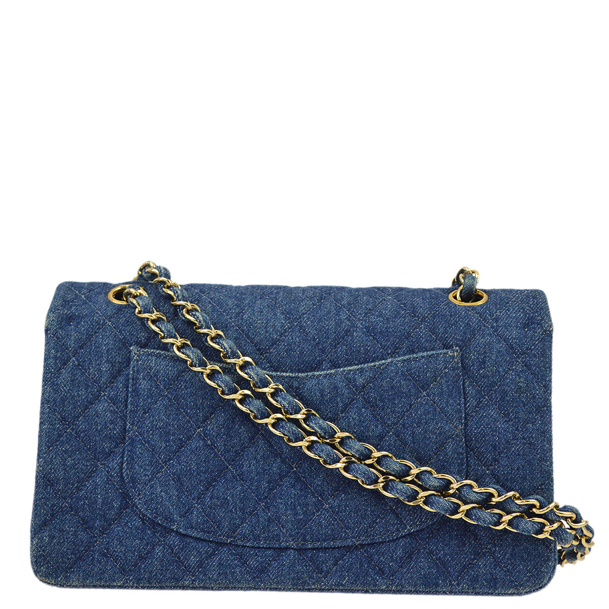 Chanel Blue Denim Medium Classic Double Flap Shoulder Bag