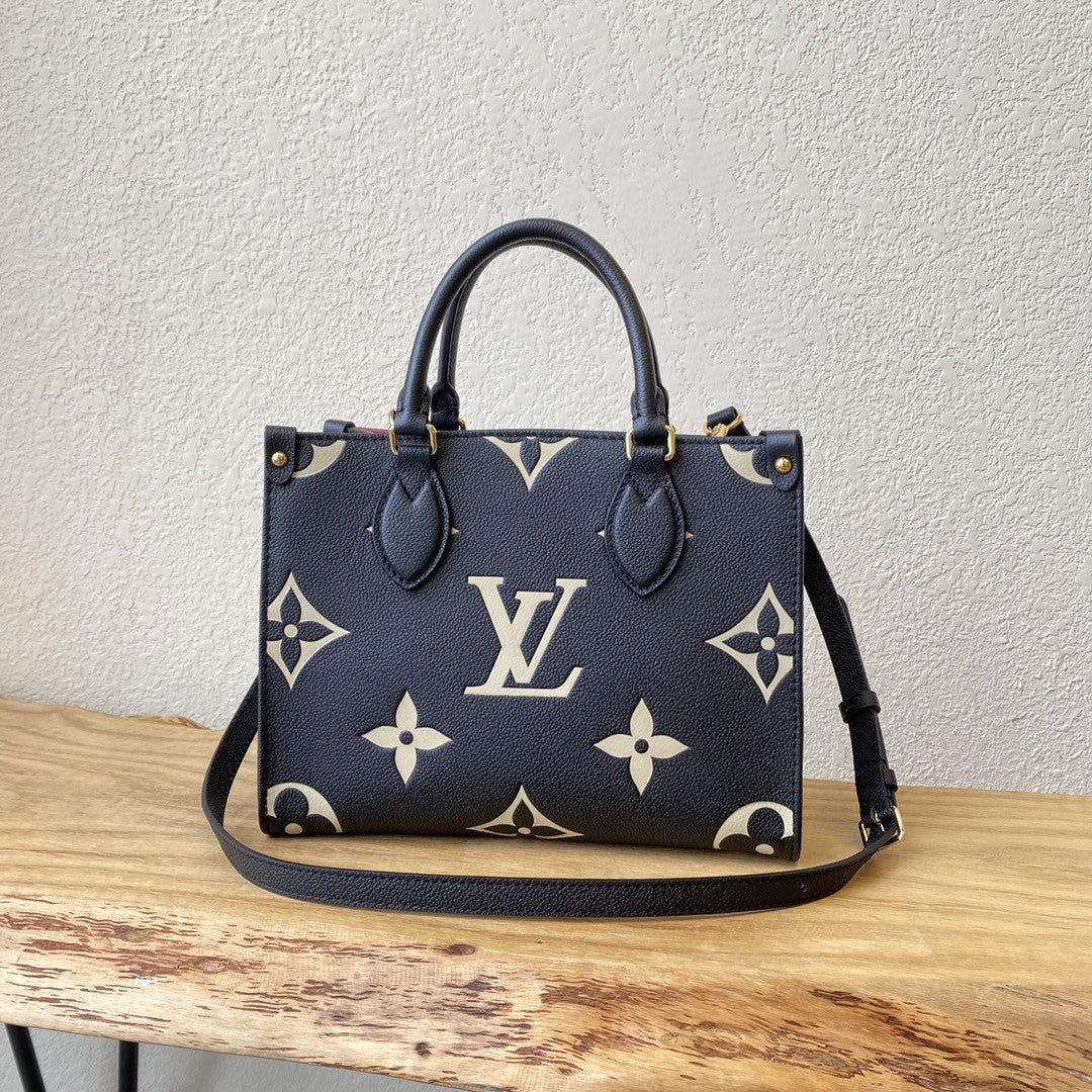 Top Quality On The Go PM Bag Monogram Empreinte 9.8in/25cm Black/Beige Top Quality M45659