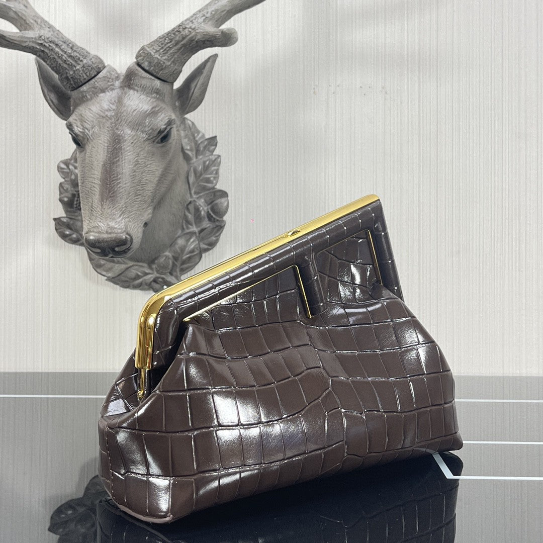 Top QualityTop Quality Top QualityTop Qualityrst Small Gray Crocodile Bag For Woman 26cm/10in