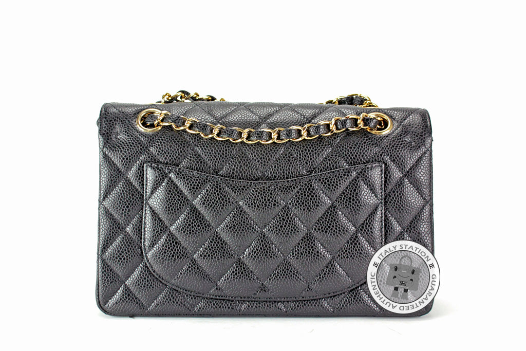Chanel A01113 Classic CC Black Caviar Small Shoulder Bags Ghw