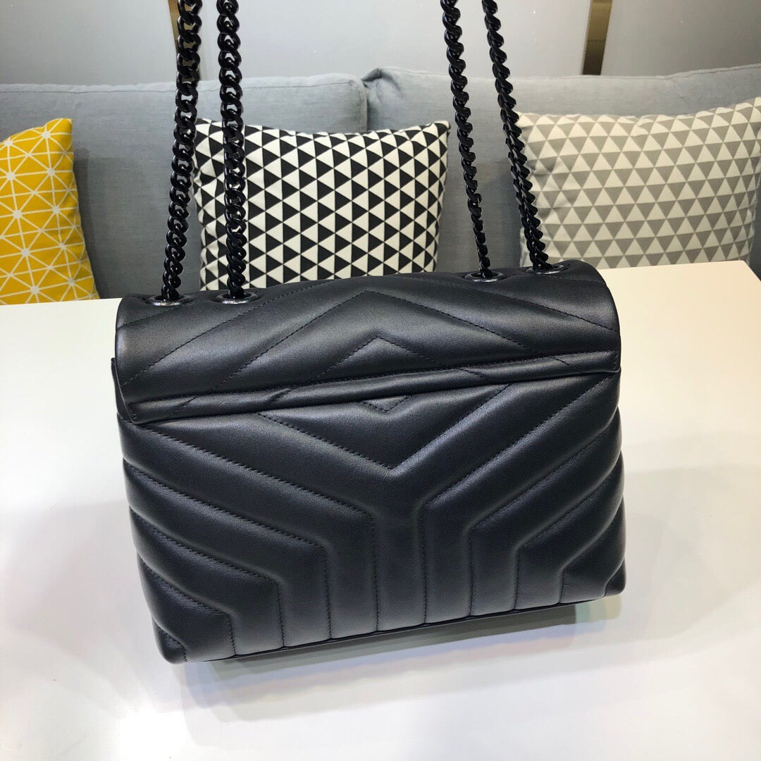 Top Quality Loulou Small Chain Bag In Matelassé "Y" Black For Women 9.8in/23cm YSL 494699DV7281000