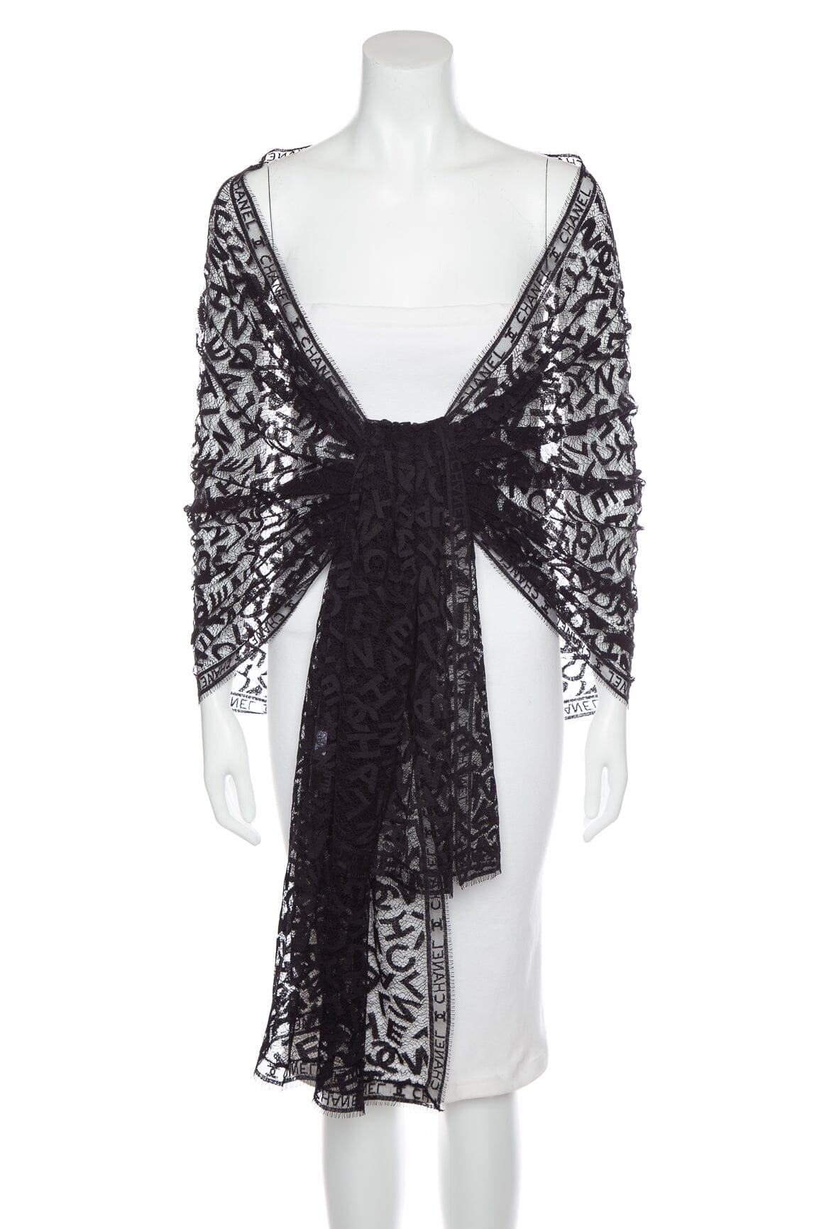 Chanel   1998 Autumn Black Lace Embroidery Shawl