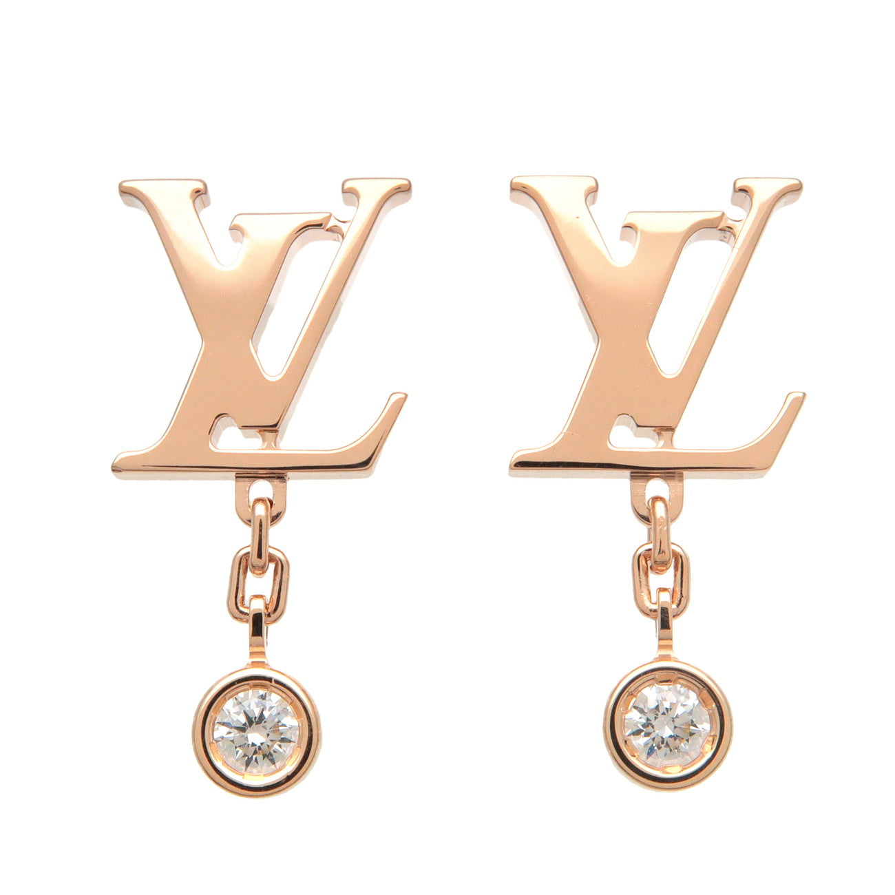 Louis Vuitton Puce Idylle Blossom LV Diamond Earrings K18YG Q96495  d