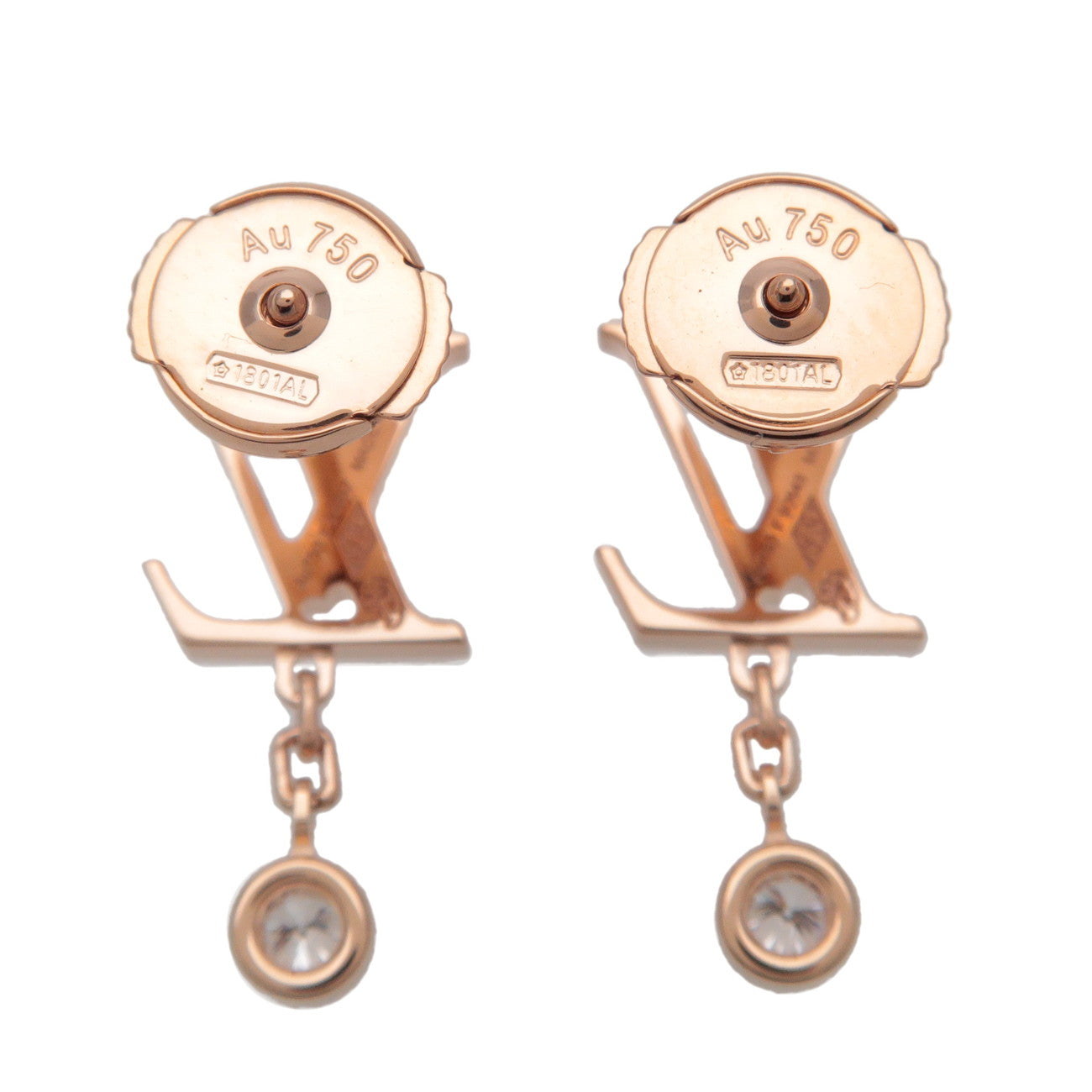 Louis Vuitton Puce Idylle Blossom LV Diamond Earrings K18YG Q96495  d