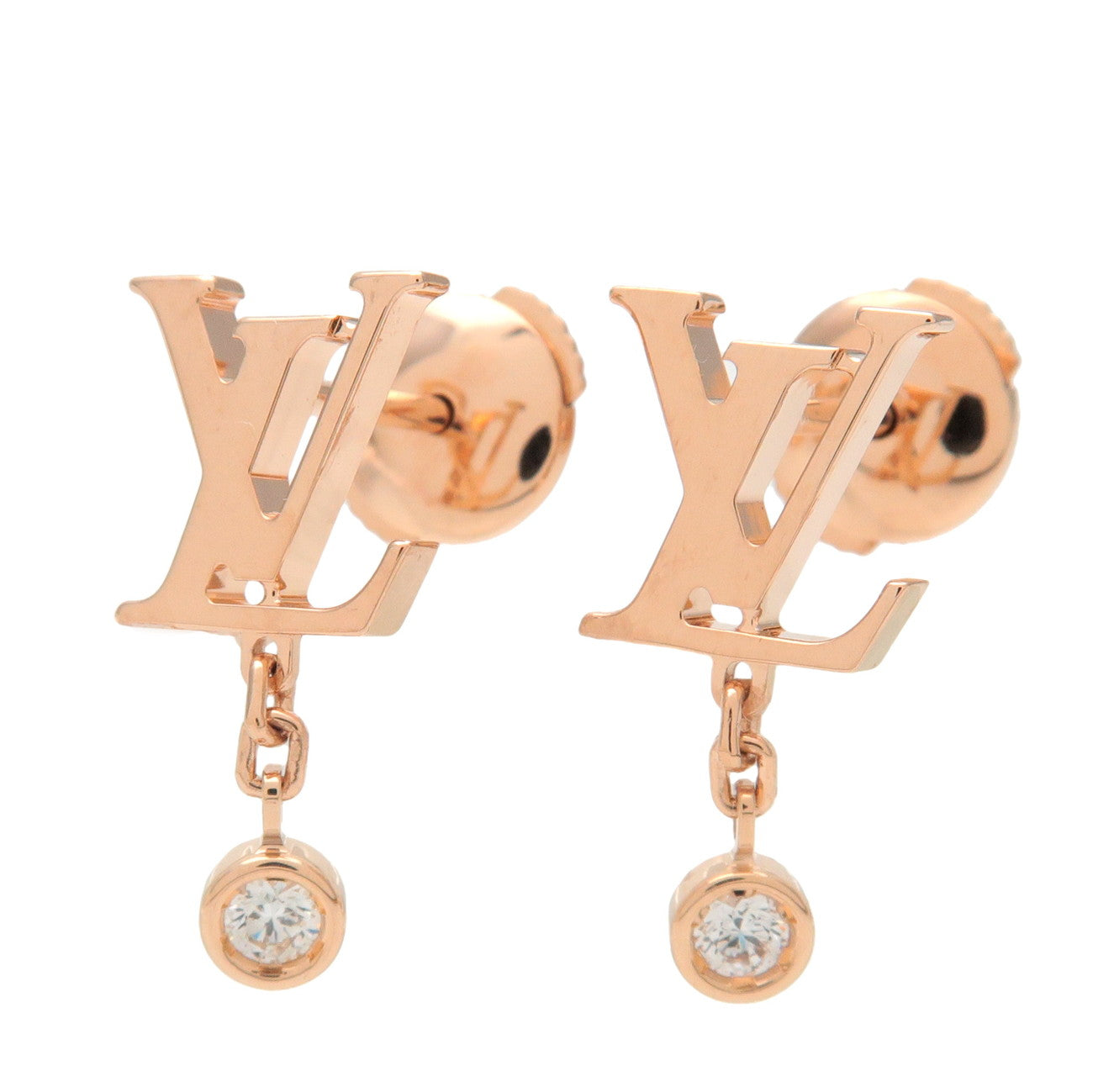 Louis Vuitton Puce Idylle Blossom LV Diamond Earrings K18YG Q96495  d