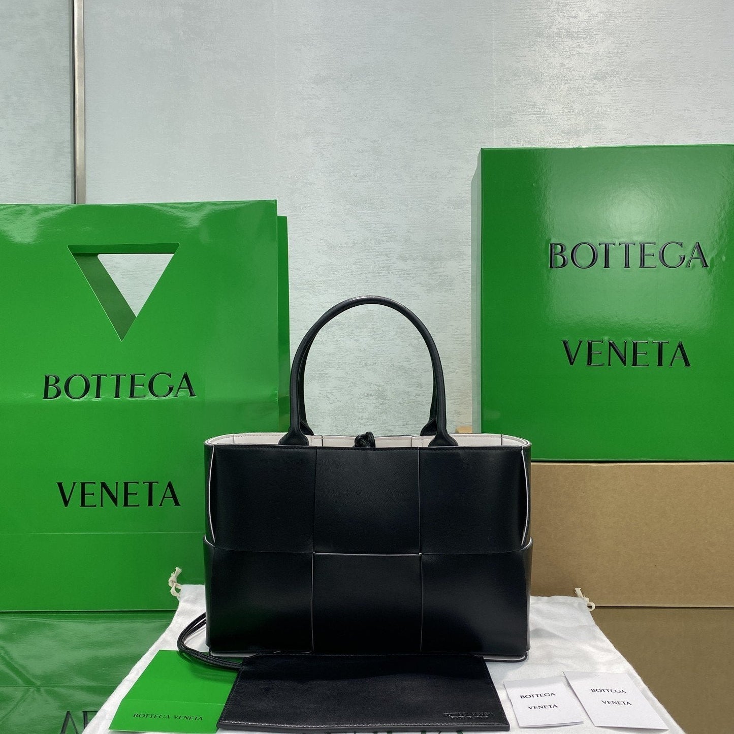 Top Quality Small Arco Tote Bag Black, For Women, Bags 14.2in/36cm