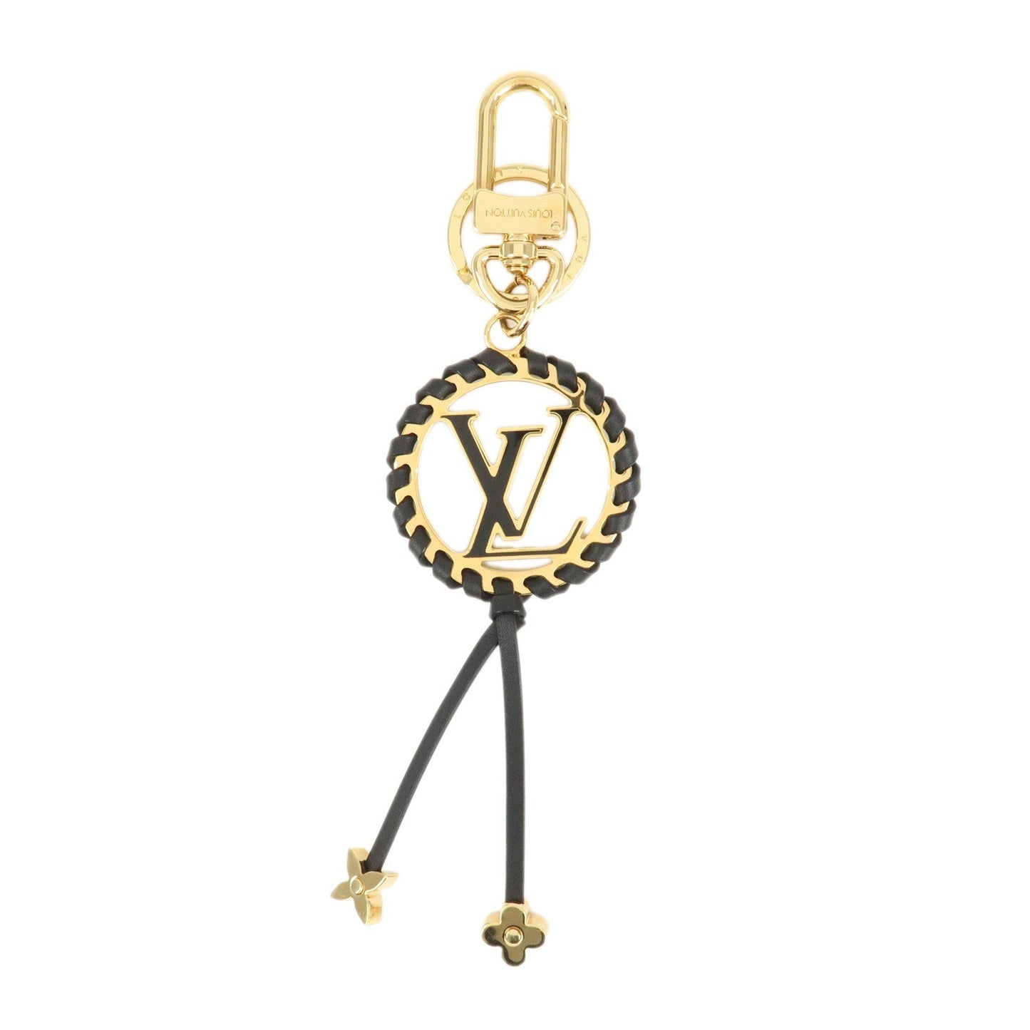 Louis Vuitton Berry Bag Charm Key Chain Gold Black M63082  d