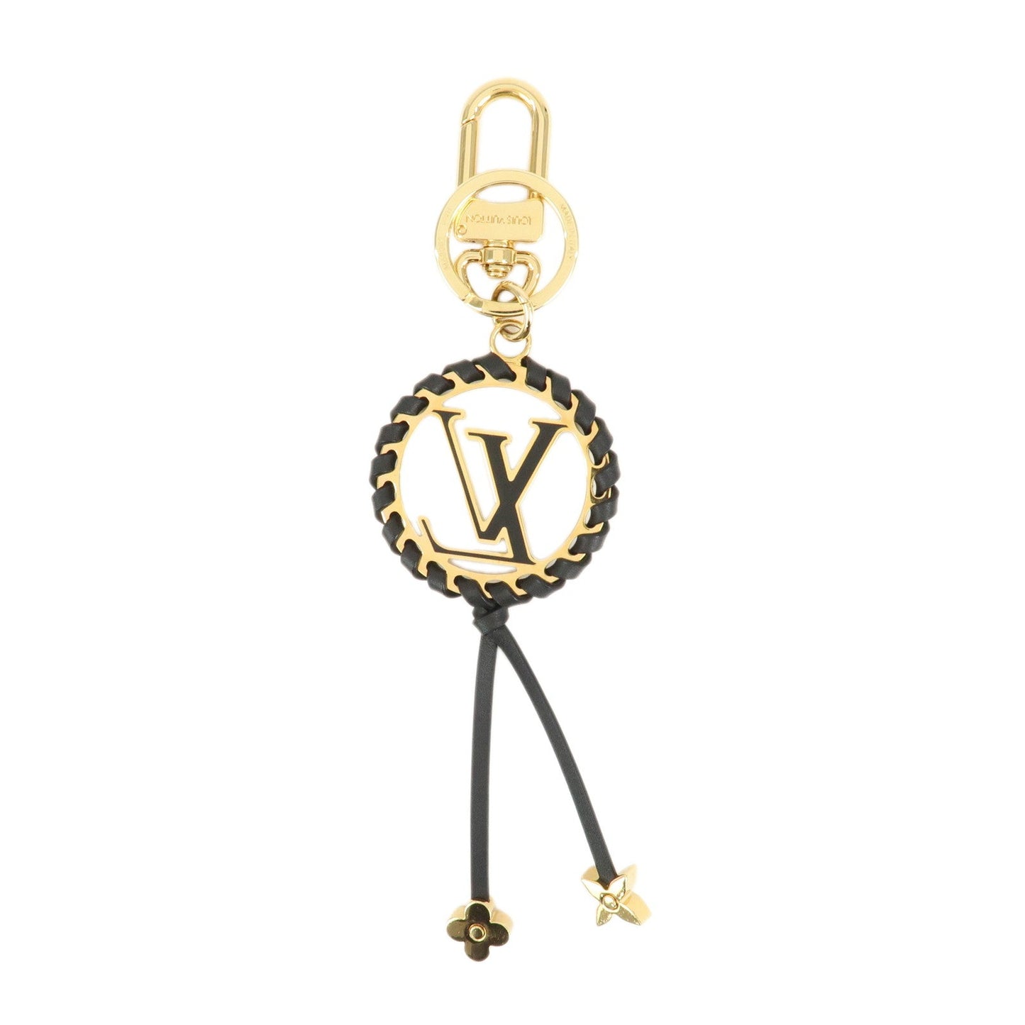 Louis Vuitton Berry Bag Charm Key Chain Gold Black M63082  d