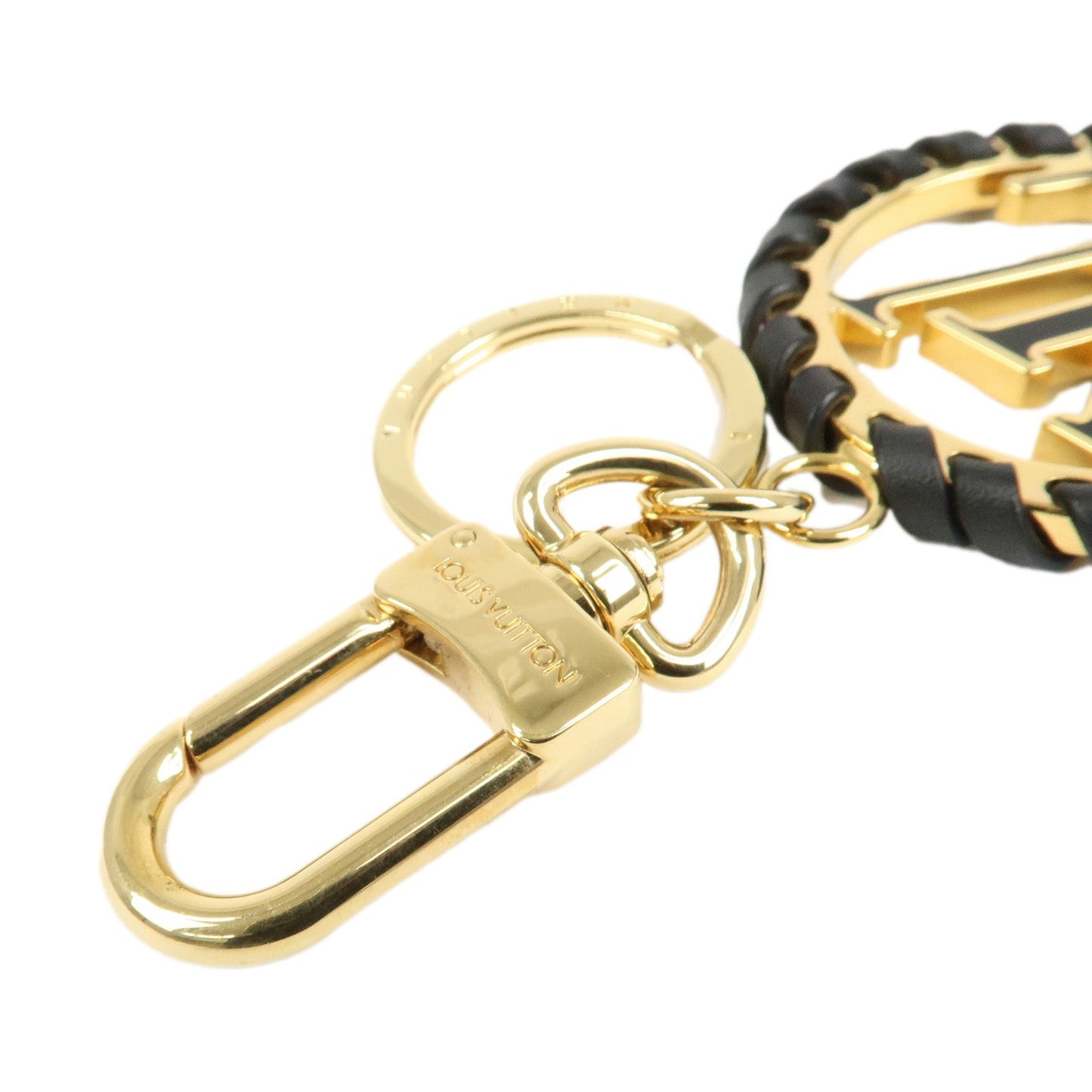 Louis Vuitton Berry Bag Charm Key Chain Gold Black M63082  d