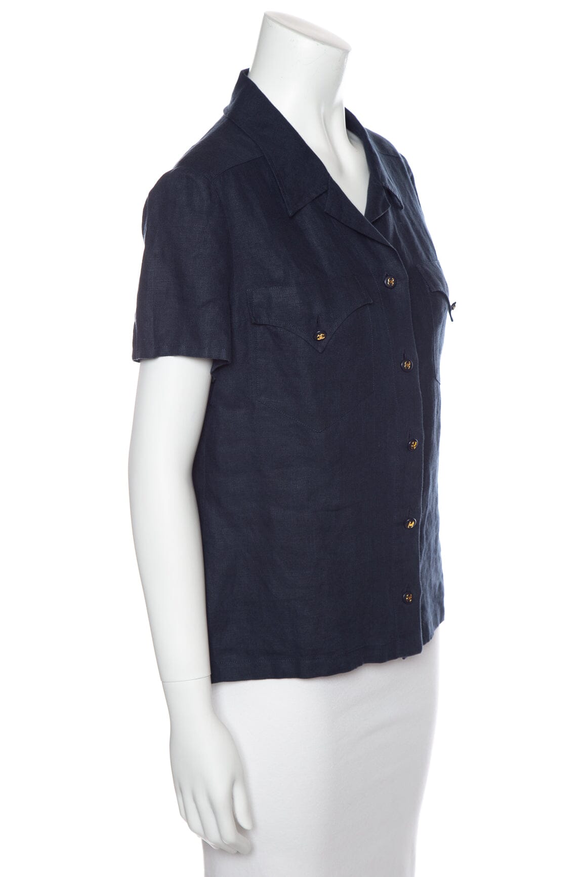 Chanel   1997 Navy Linen Blo  SZ 44