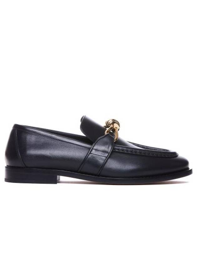 Luxury Bottega Veneta Astaire Signature Metallic Knot Detail Leather Loafers Black
