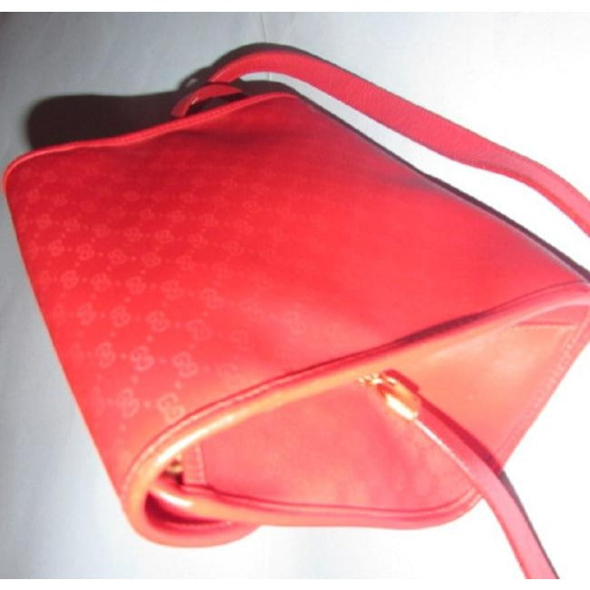 Gucci   Red Small G Logo Print Coated Canvas And Leather