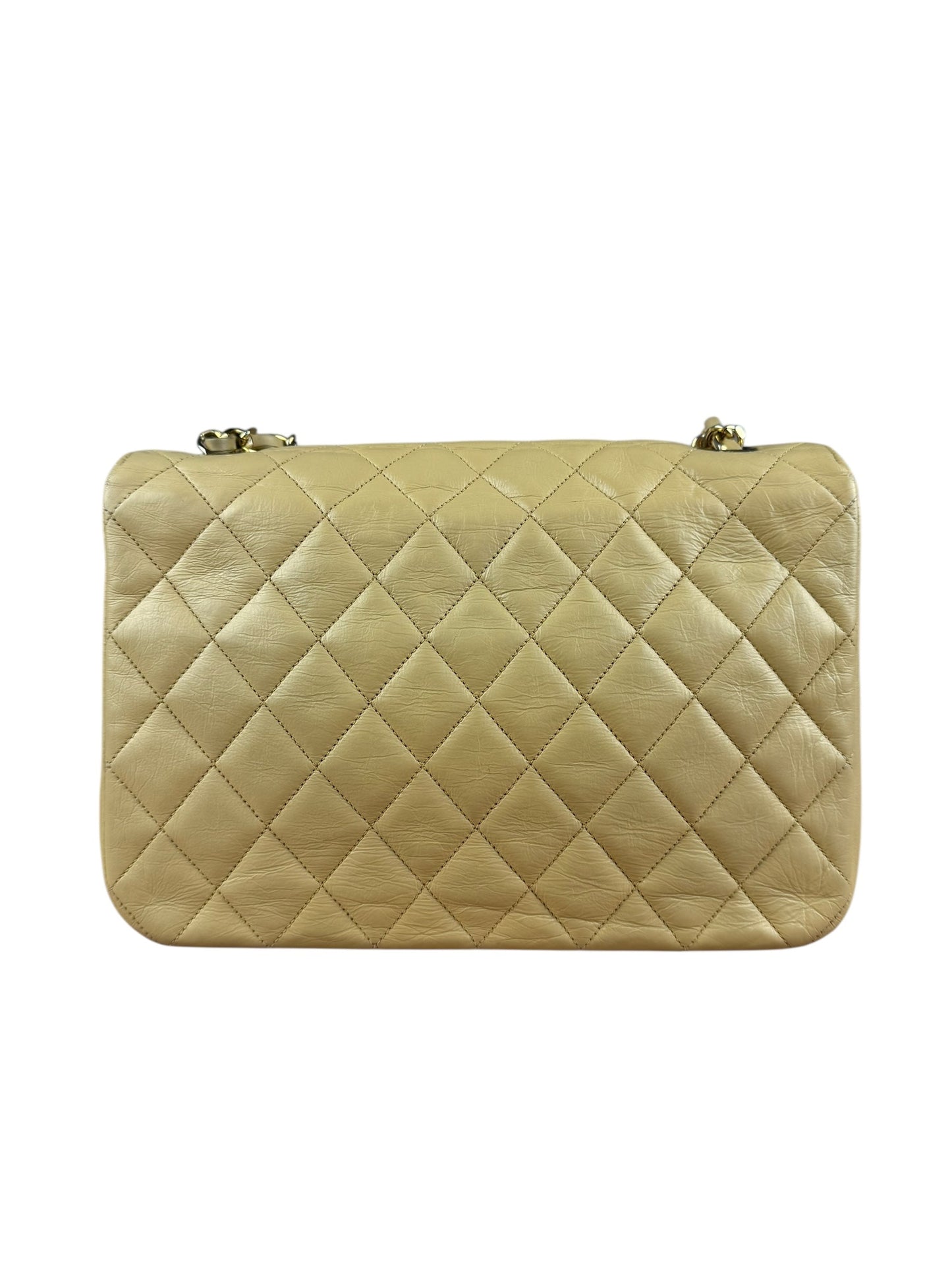 Chanel 1986 Beige Curved Flap Bag