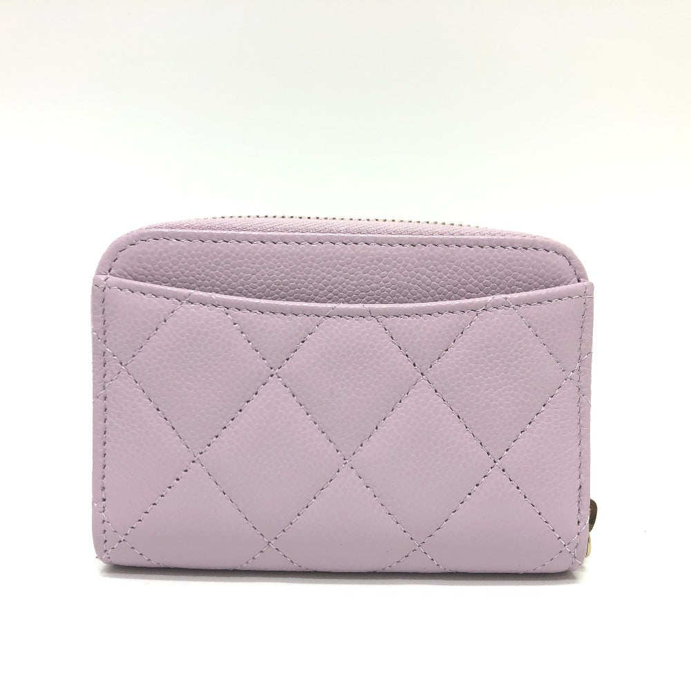 CHANEL Coin case AP0216 Caviar skin purple COCO Mark Matelasse Classic Zip Women  d