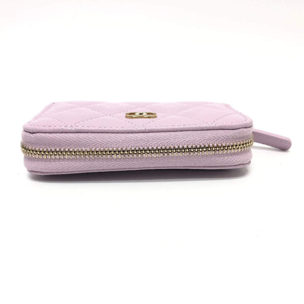 CHANEL Coin case AP0216 Caviar skin purple COCO Mark Matelasse Classic Zip Women  d
