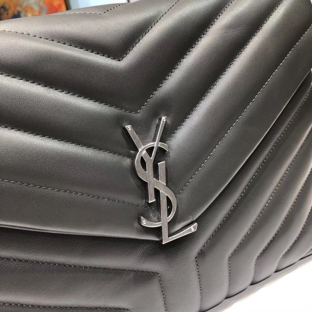 Top Quality Loulou Small Chain Bag In Matelassé "Y" Dark Green For Women 9.8in/23cm YSL