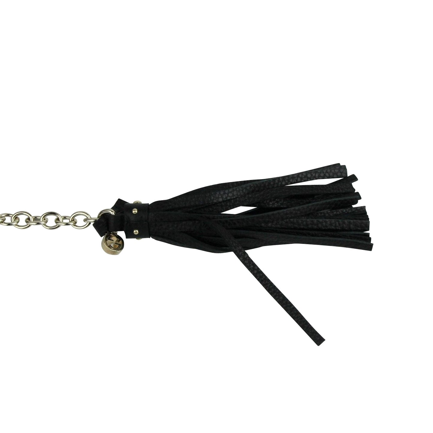 Gucci Women's Chain Tassel Gold / Black Leather Belt 388992 8061
