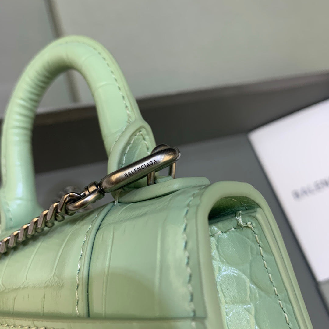 Top Quality Hourglass Mini Handbag With Chain In Light Green, For Women,  Bags 4.7in/12cm
