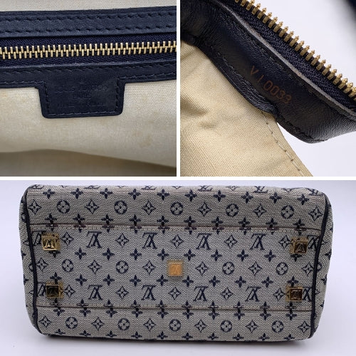 LOUIS VUITTON Blue Monogram Mini Lin Canvas Josephine Pm Bag