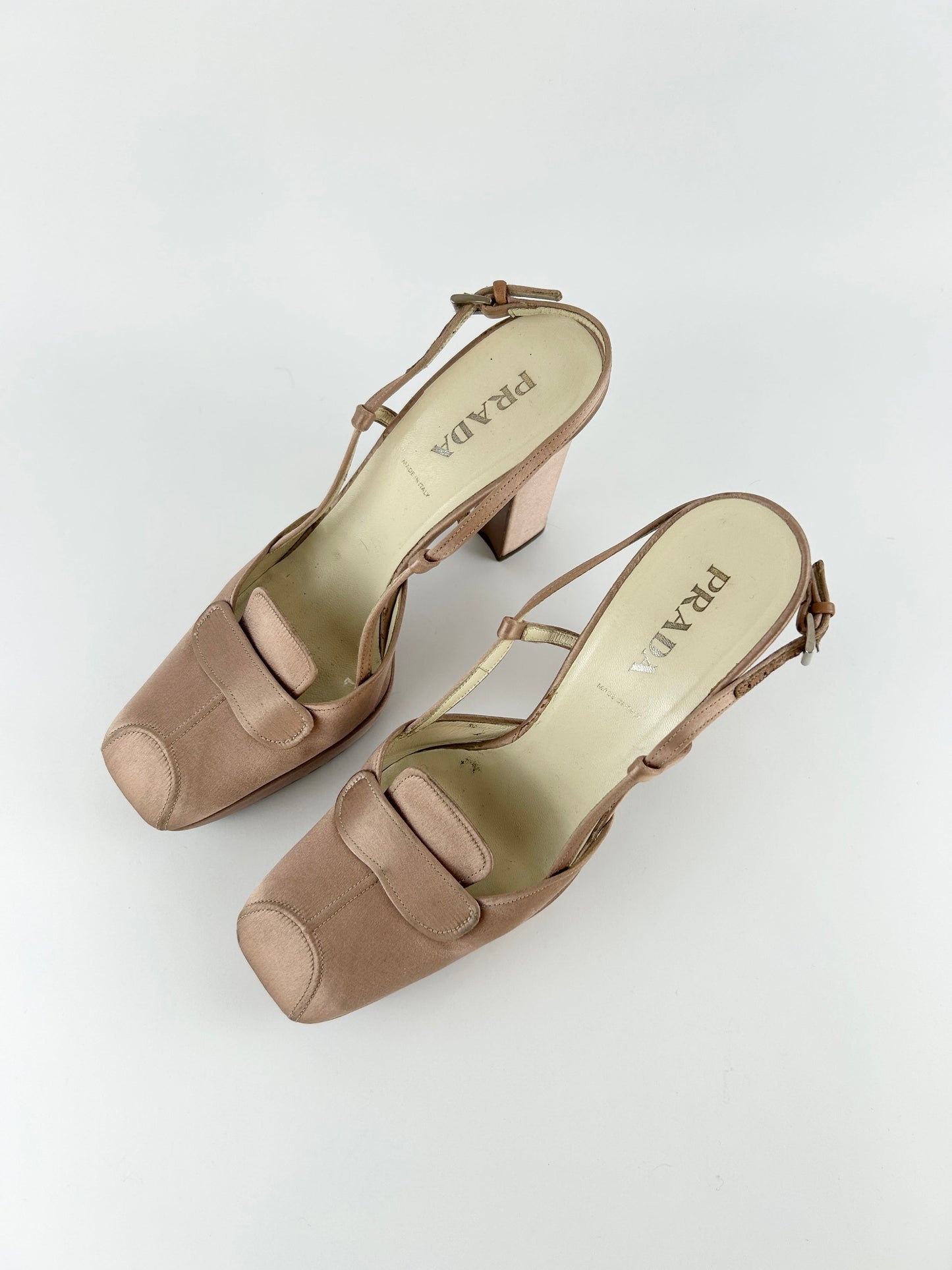 Prada Satin Slingback Ballet Platform Heels (2003)