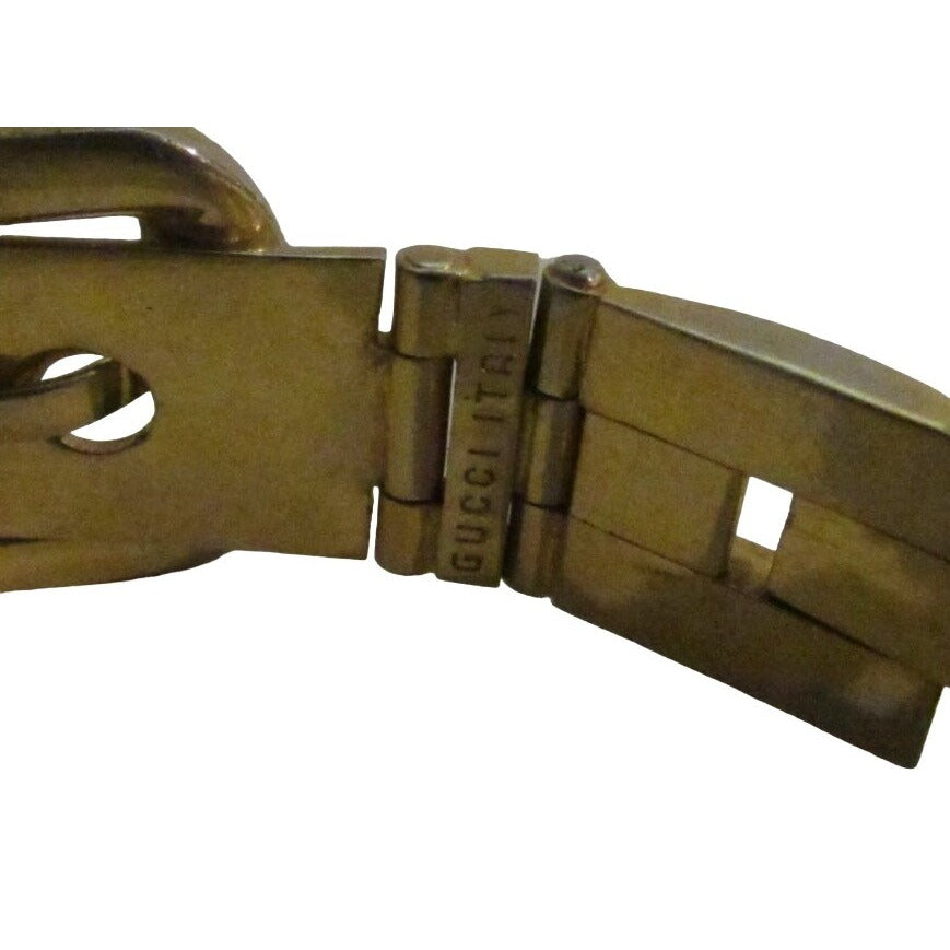 , Gucci Sylvie style gold link skinny belt with metal 'belt buckle' clasp