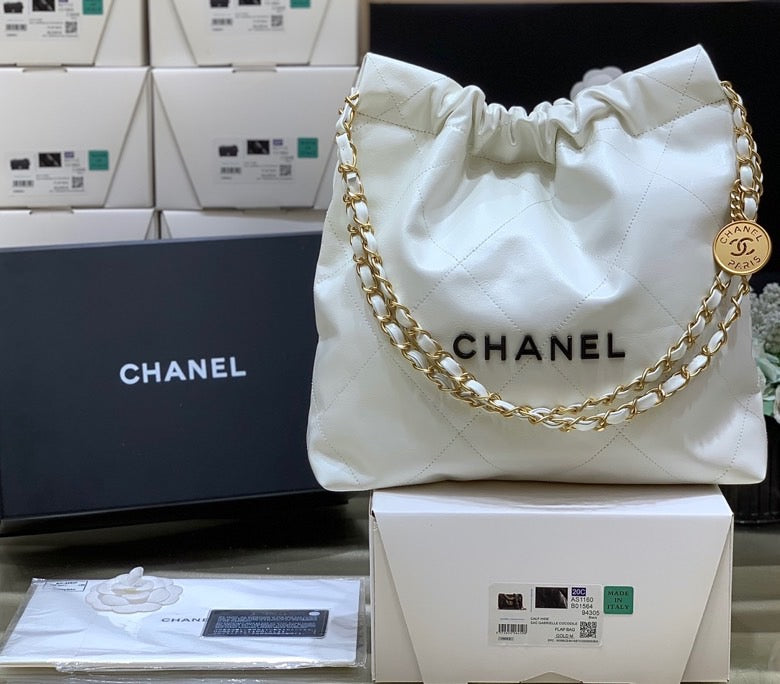CHL 22 Handbag White For Women 14in/37cm AS3261 B08038 10601