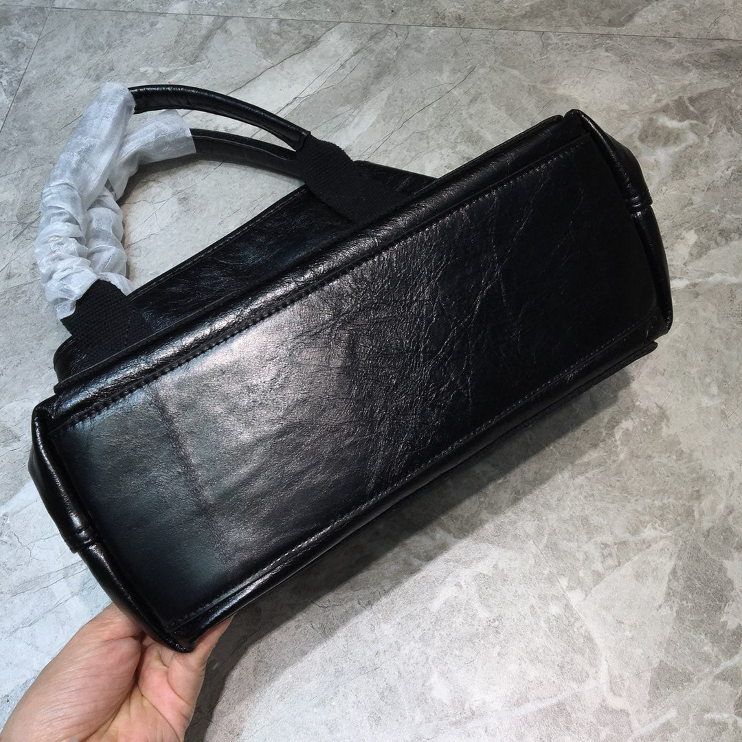 Top Quality Navy Small Cabas Tote Bag In Black, For Women,  Bags 18.5in/47cm