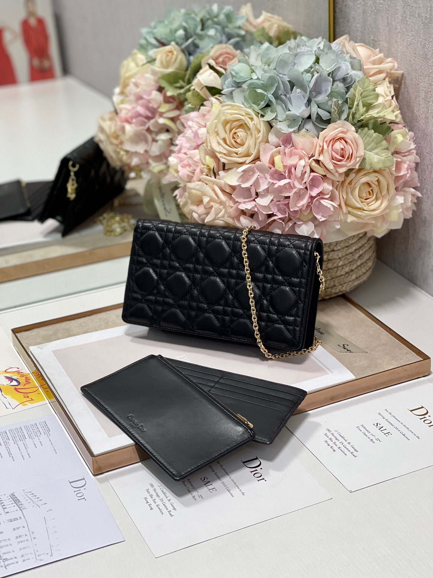 Top Quality Lady Pouch Black, For Women, Womens Handbags 8.5in/21.5cm CD S0204SLOI_M989
