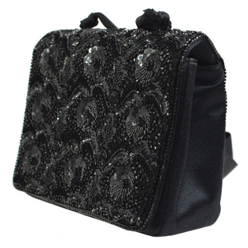 CHANEL 1994-1996 Sequins CC Cross Body Shoulder Bag Black
