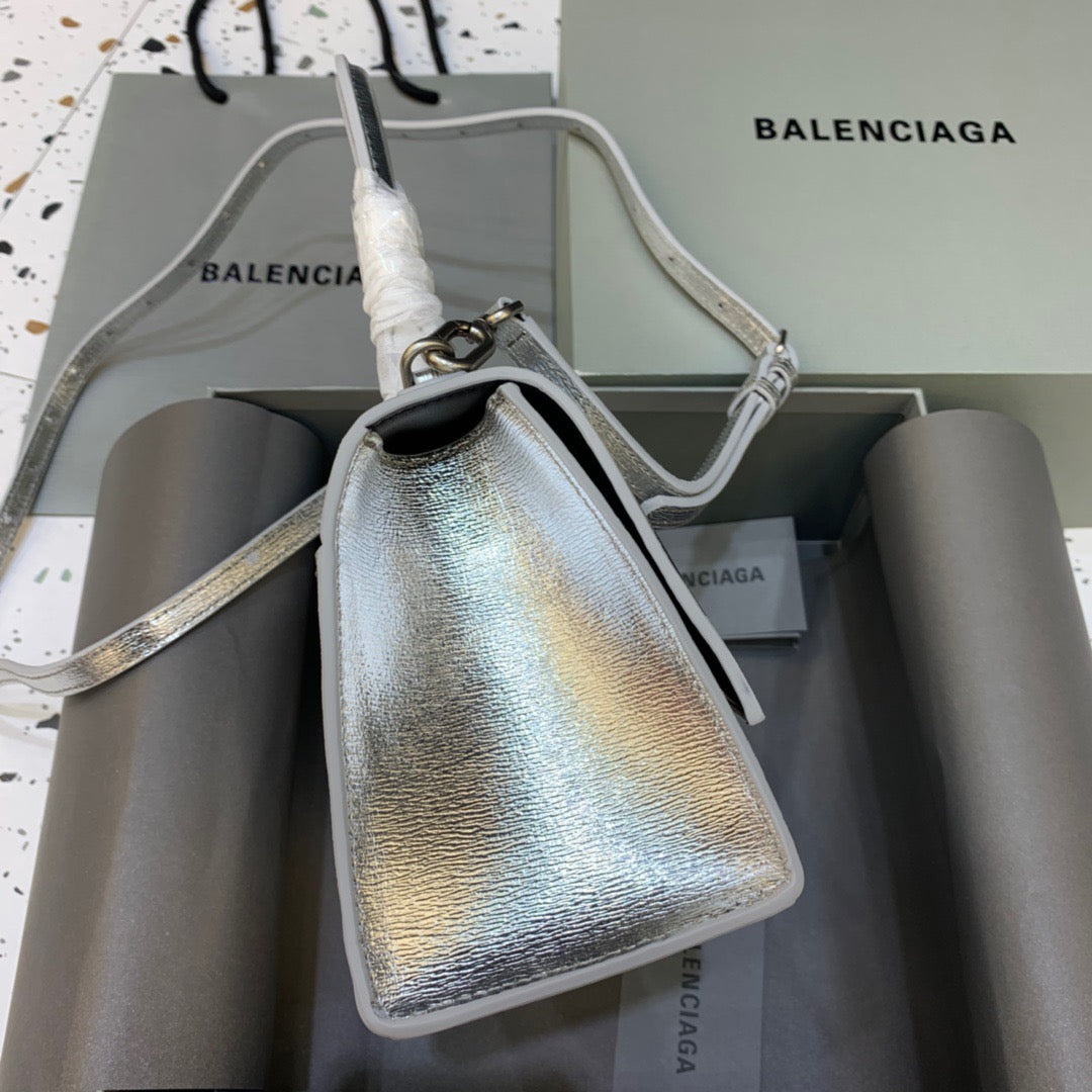 Top Quality Hourglass Small Handbag In Sliver, For Women,  Bags 9in/23cm