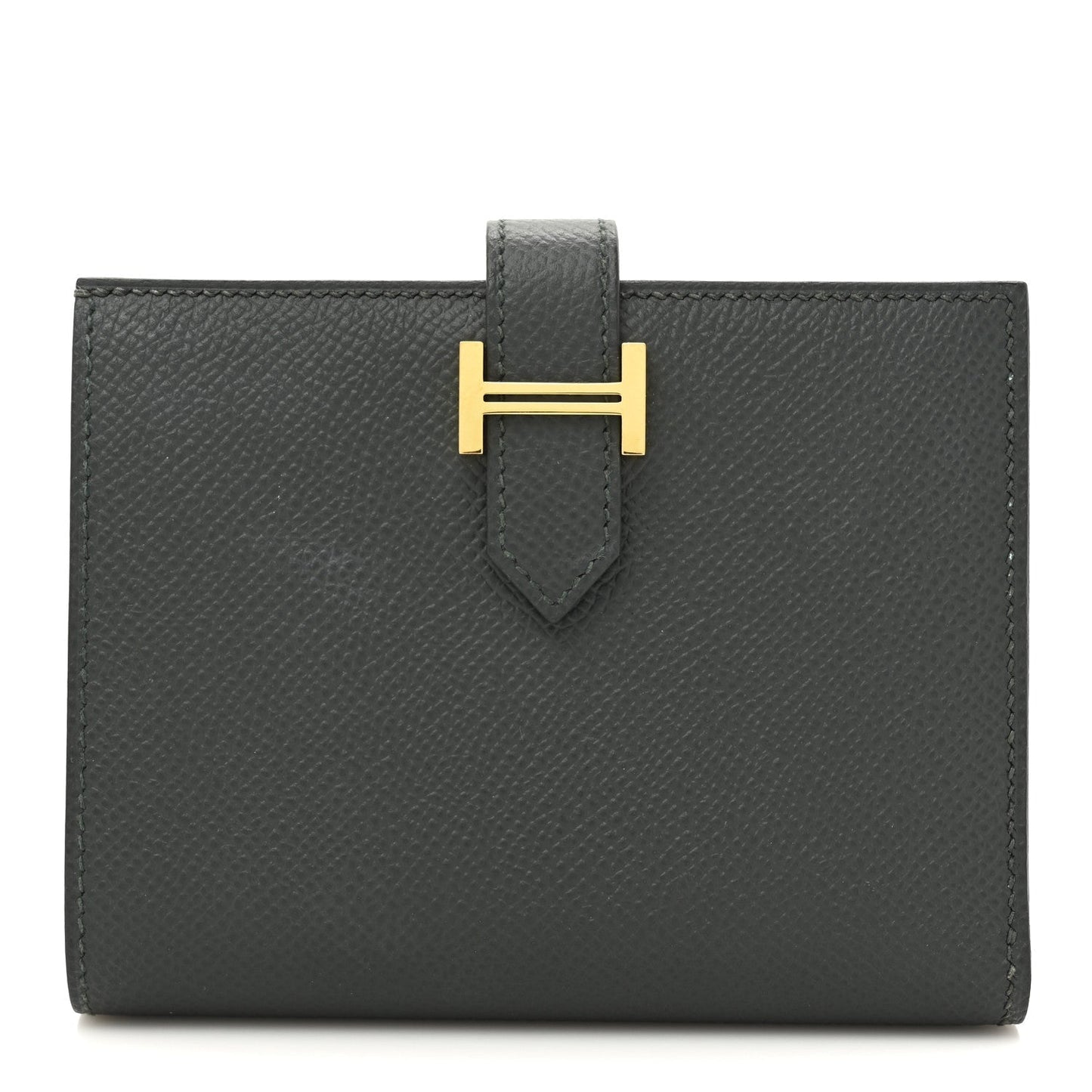 Hermes Epsom Bearn Compact Wallet Vert Mangrove