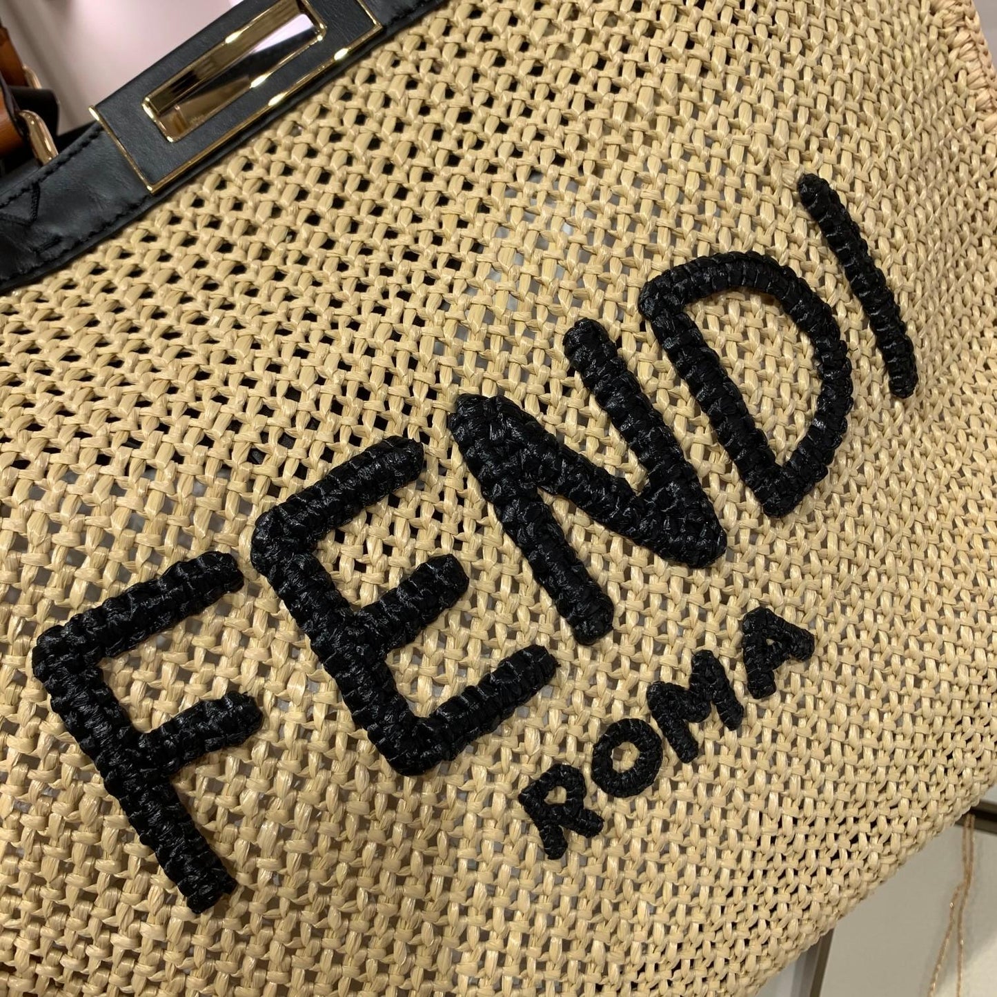 Top QualityTop Quality Peekaboo X-tote Medium Woven Straw Tote Bag For Women, Women’s Handbags 16.1in/41cm FF