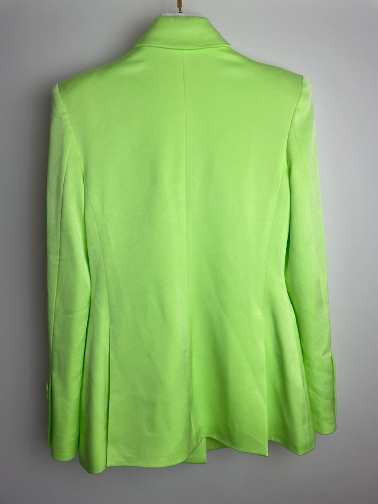 Alex Perry Neon Green Blazer and Tailored Wide Leg Tro rs Set Size UK 8