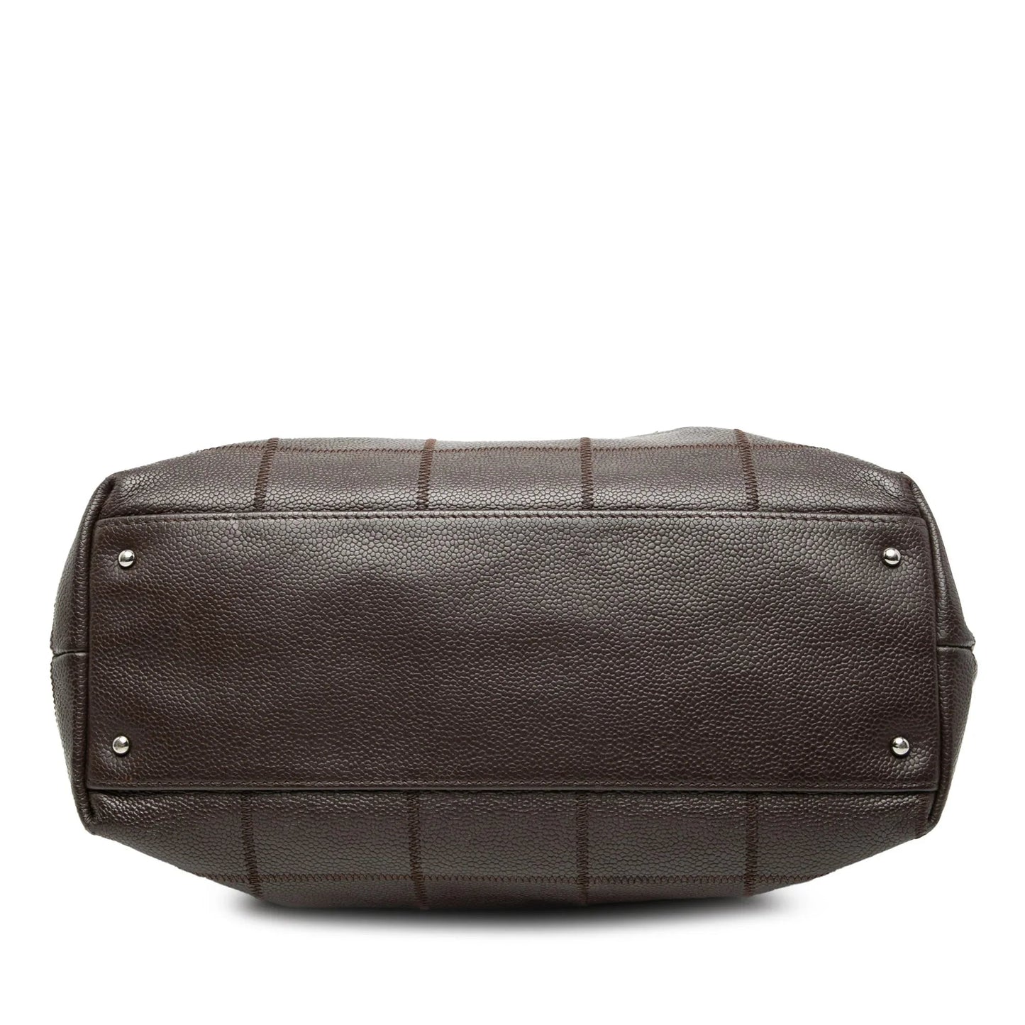 Brown Chanel Chocolate Bar Stitched Caviar Tote