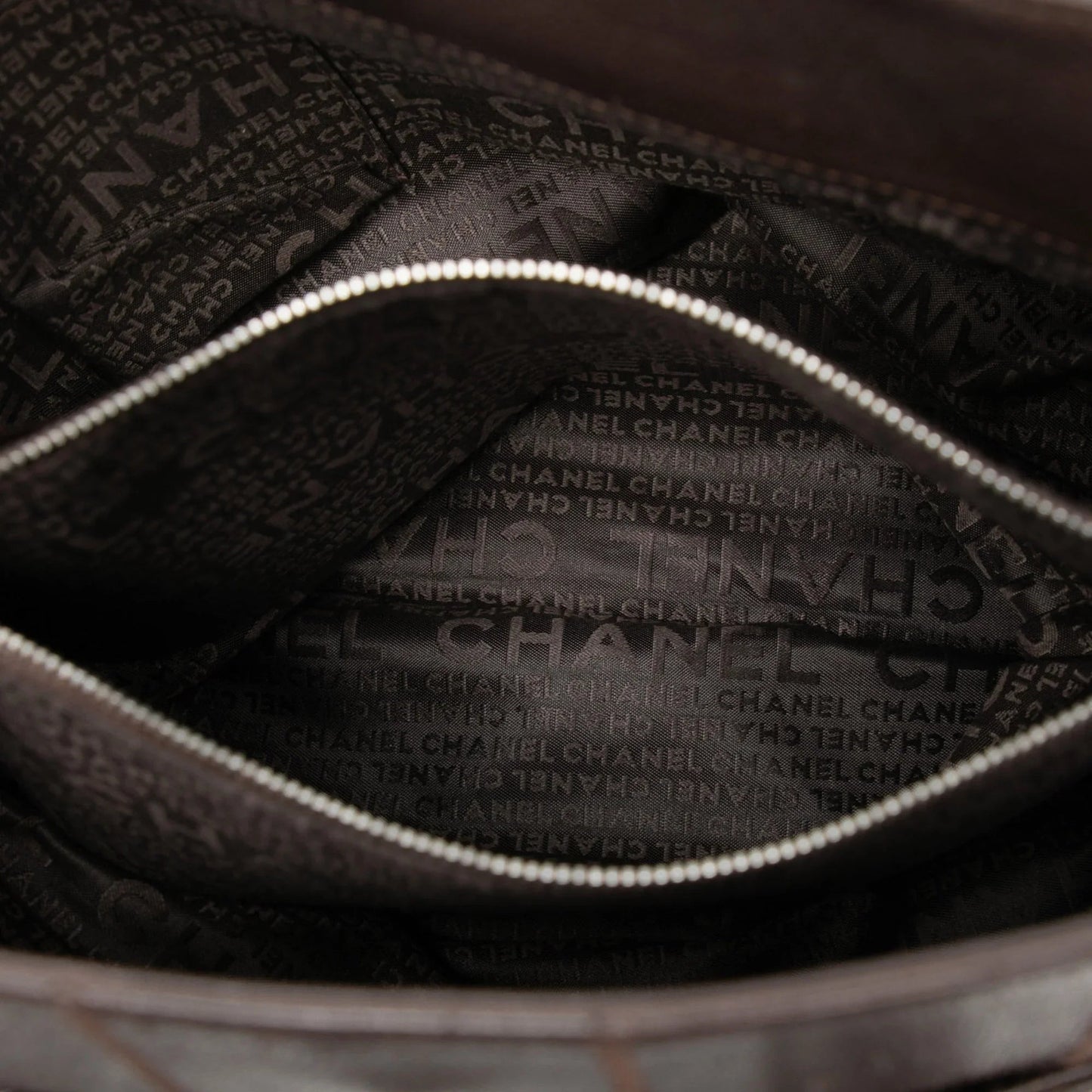 Brown Chanel Chocolate Bar Stitched Caviar Tote
