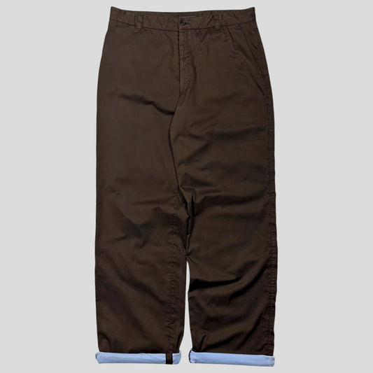 Prada AW00 Brown & Baby Blue Waxed Cotton Tro rs - IT52 (34)