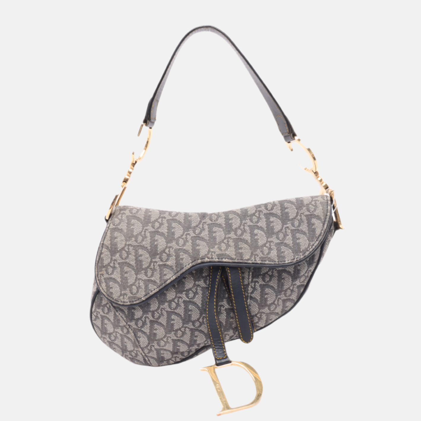 Dior Saddle   Navy Oblique with Multicolor Silk Lining