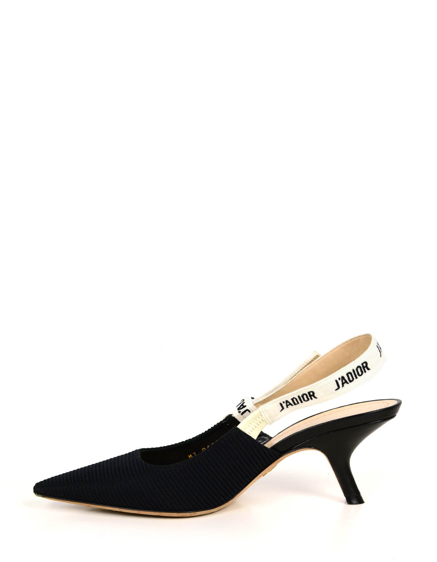 Christian Dior Black Technical Canvas Ribbon J’ADIOR Slingback Pumps sz 39.5