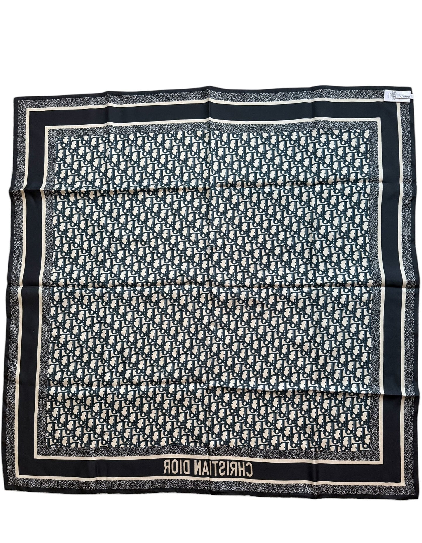 Dior Gray Oblique Diortwin 90 Square Silk Scarf