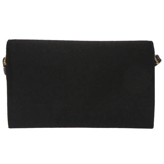 HERMES Shoulder Bag Satin black Cooktail Vintage Women  d