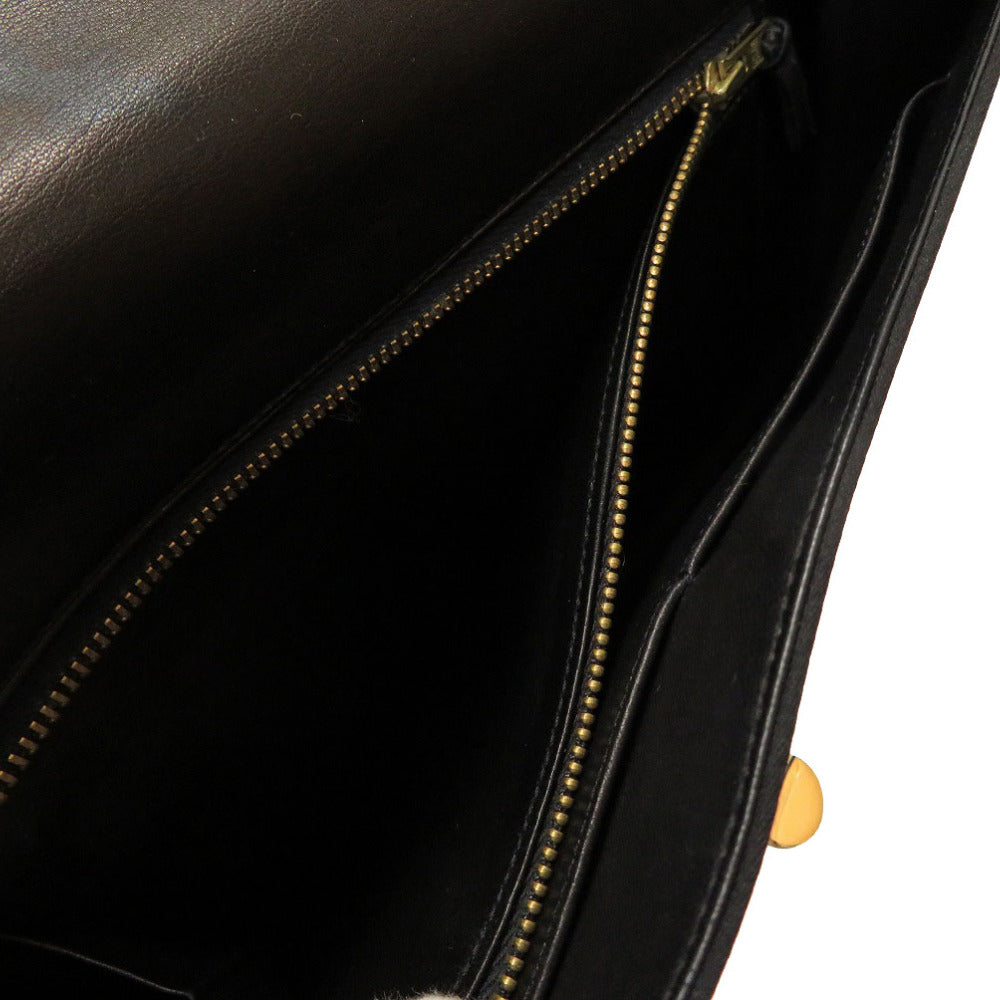 HERMES Shoulder Bag Satin black Cooktail Vintage Women  d