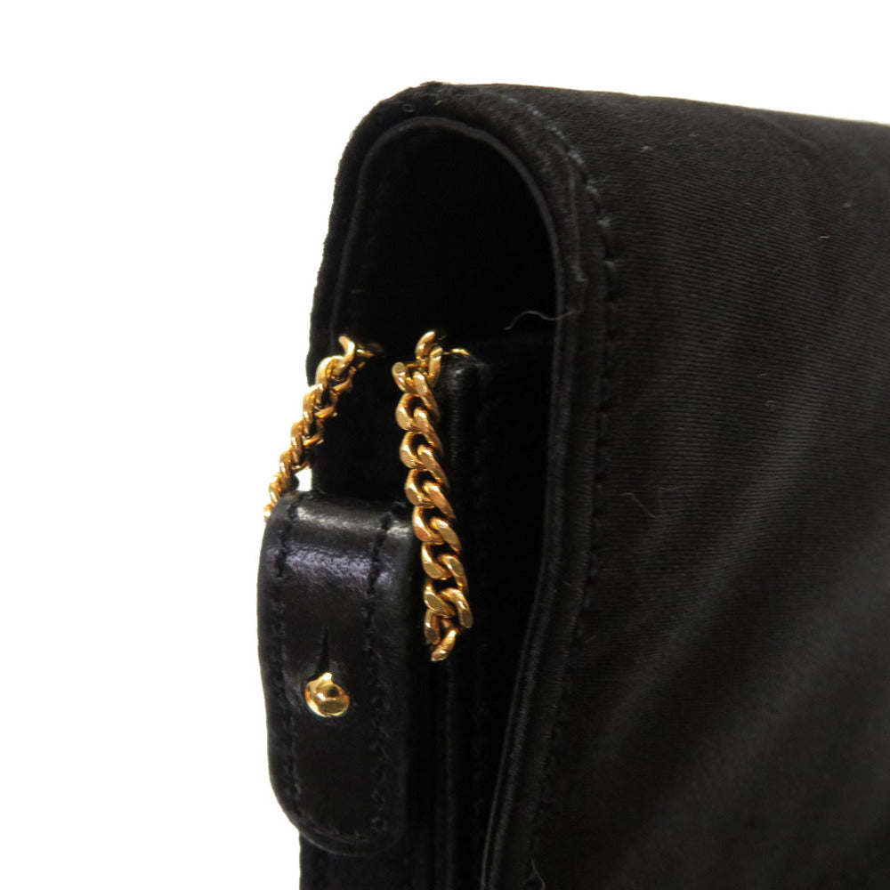 HERMES Shoulder Bag Satin black Cooktail Vintage Women  d