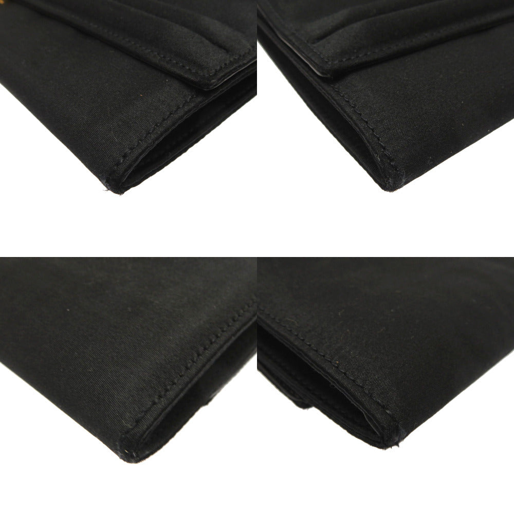 HERMES Shoulder Bag Satin black Cooktail Vintage Women  d