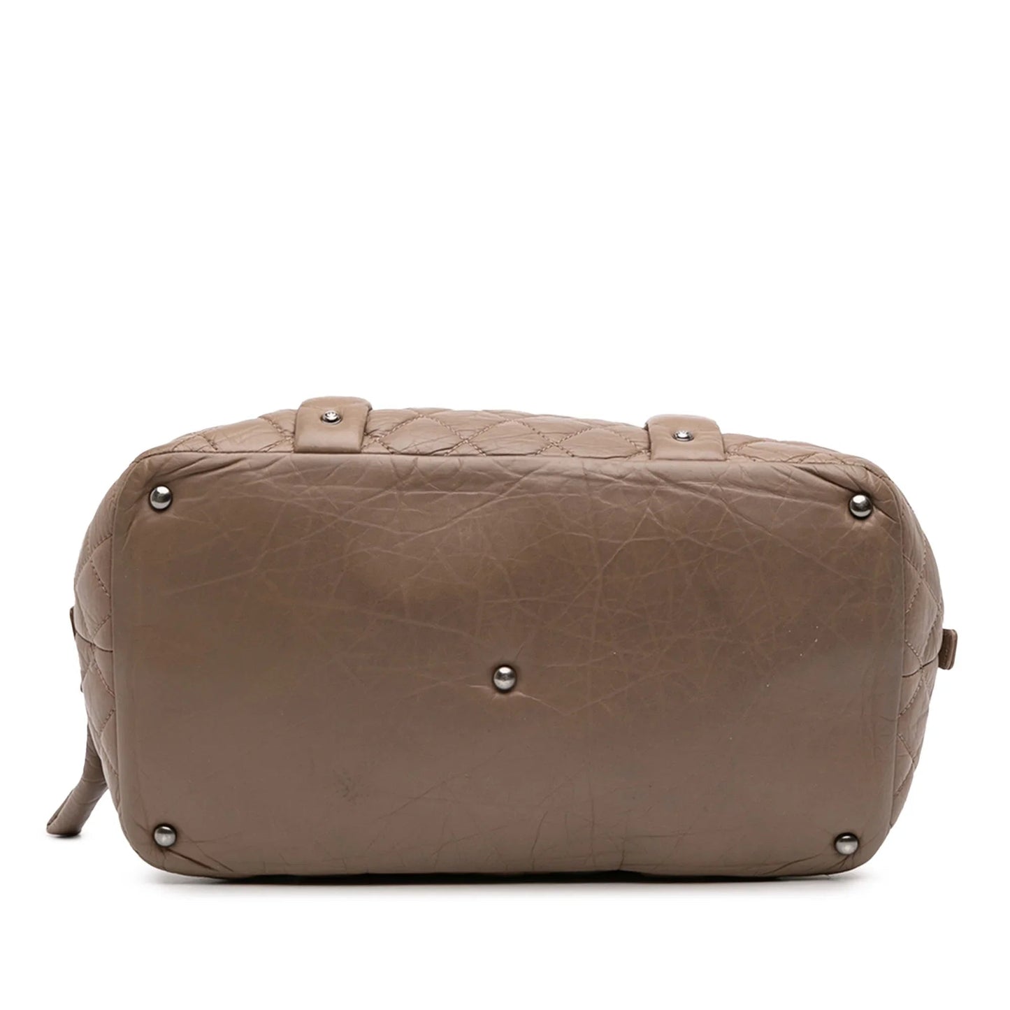 Brown Chanel Distressed Lambskin Lady Braid Bowler Bag