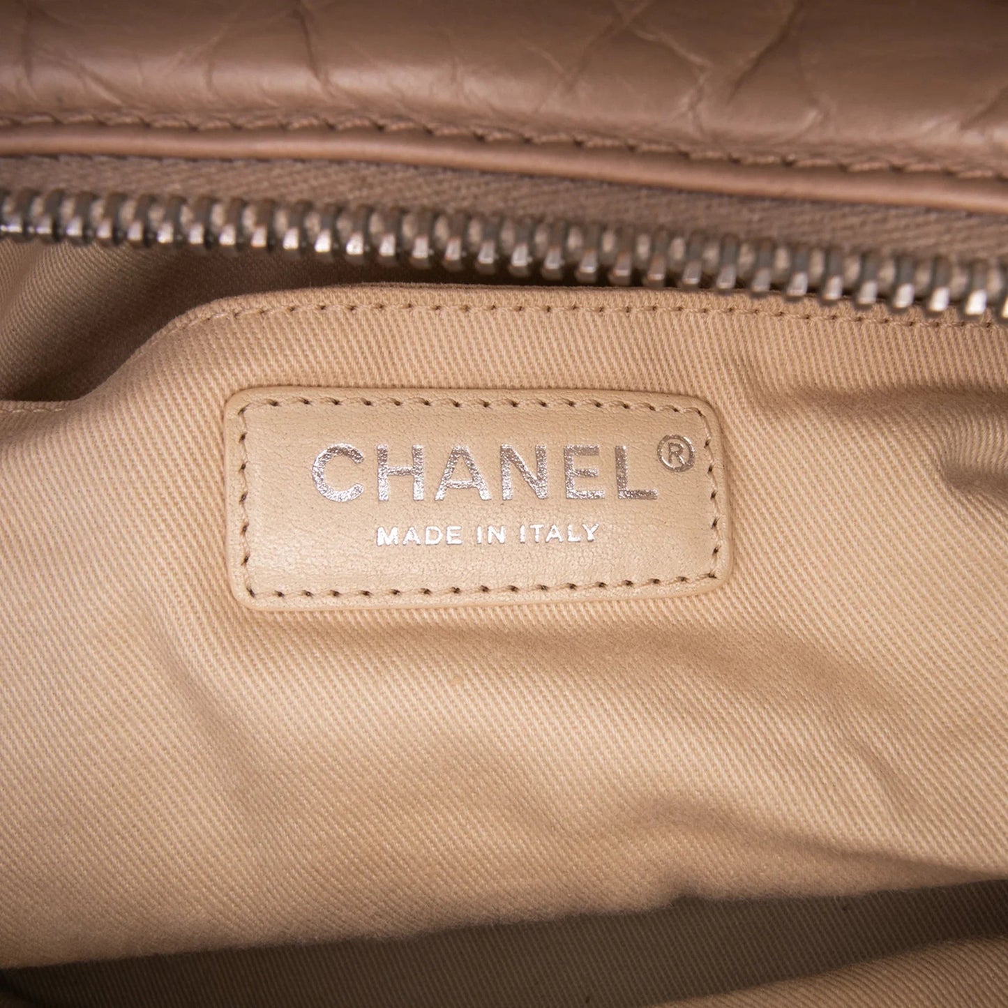 Brown Chanel Distressed Lambskin Lady Braid Bowler Bag