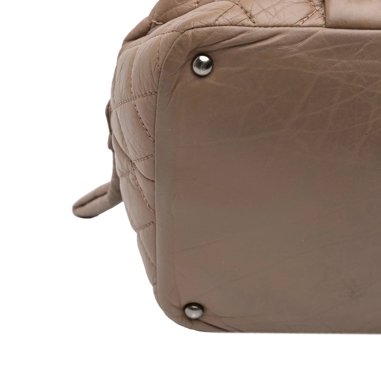 Brown Chanel Distressed Lambskin Lady Braid Bowler Bag